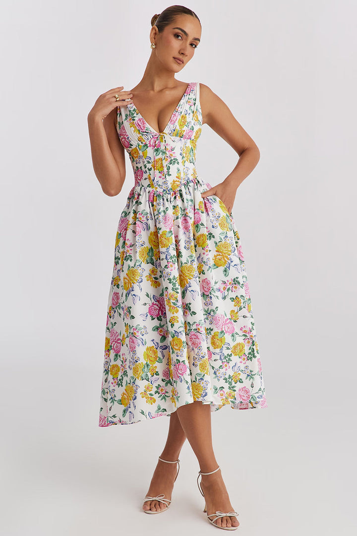 Chiara's Floral Corset Sundress