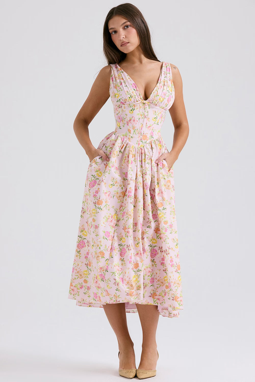 Chiara's Floral Corset Sundress