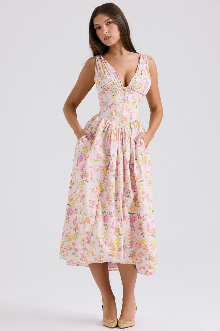 Chiara's Floral Corset Sundress